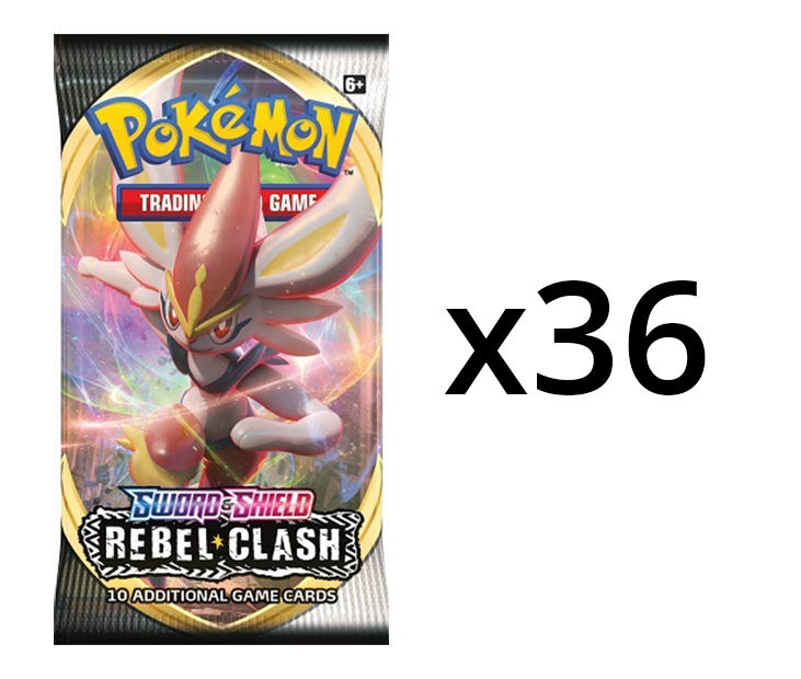 Pokemon SWSH2 Rebel Clash 36ct Booster Pack Lot